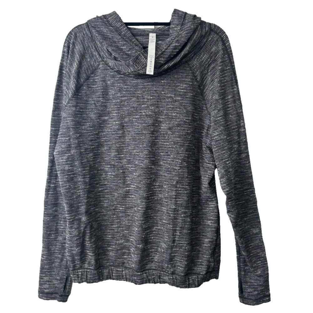 Lululemon 6 Healthy Heart Pullover Coco Pique Black White Gray Hoodie Shirt E7